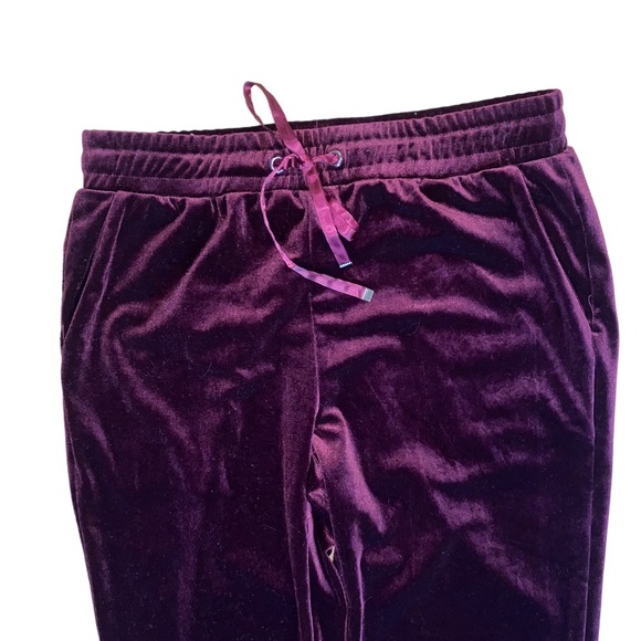 One by Chapter One Wine Colored Velvet Joggers With Pockets Size Medium - Picture 3 of 10
